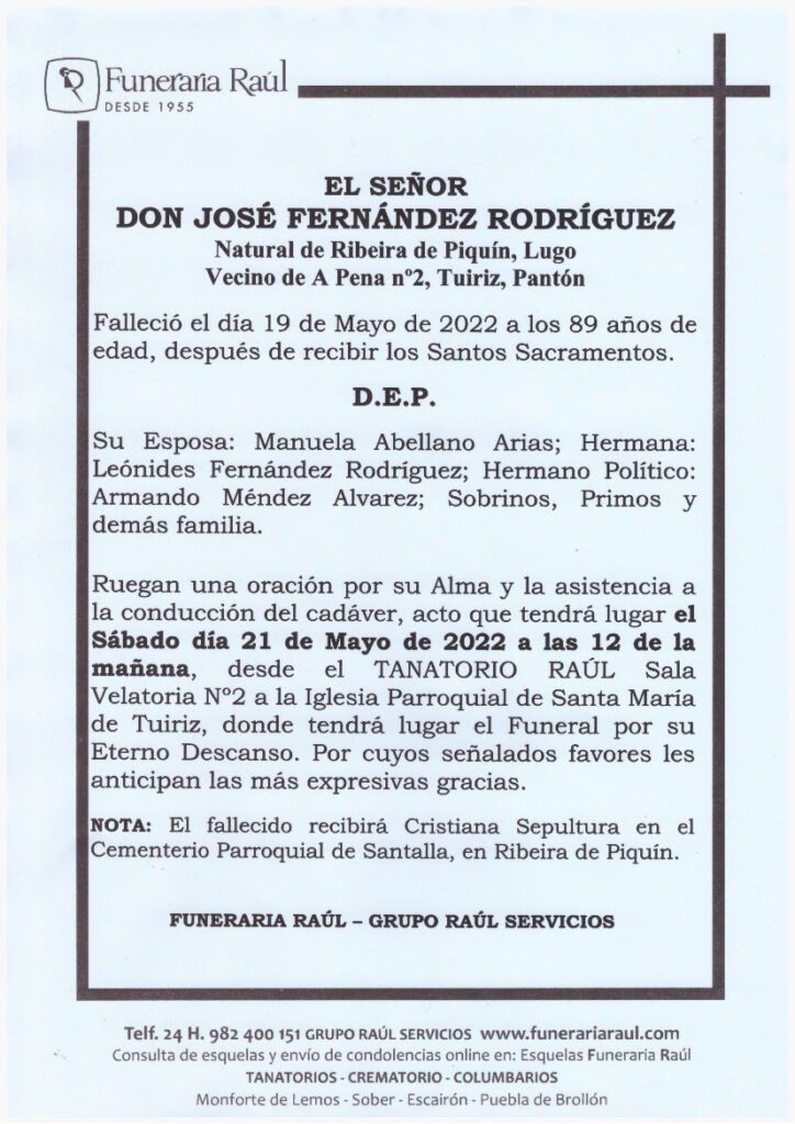 EL SEÑOR DON JOSE FERNANDEZ RODRIGUEZ
