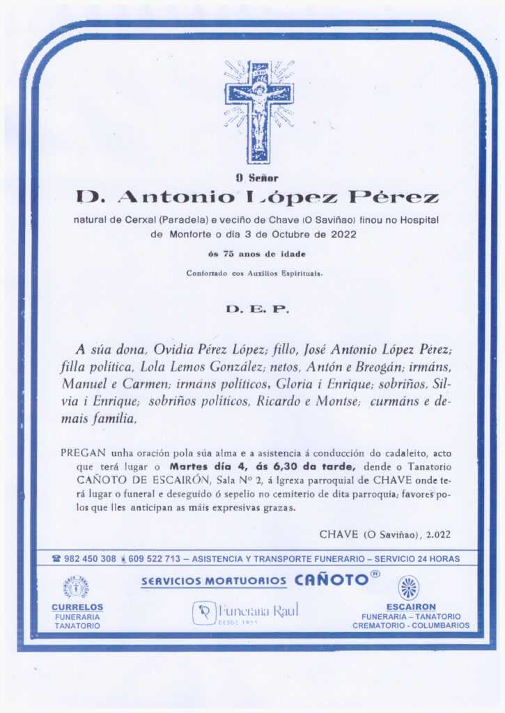 EL SEÑOR DON ANTONIO LOPEZ PEREZ