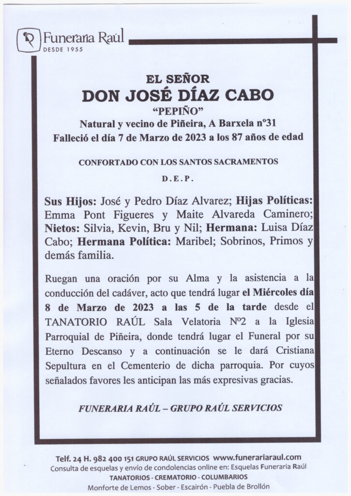 EL SEÑOR DON JOSÉ DÍAZ CABO