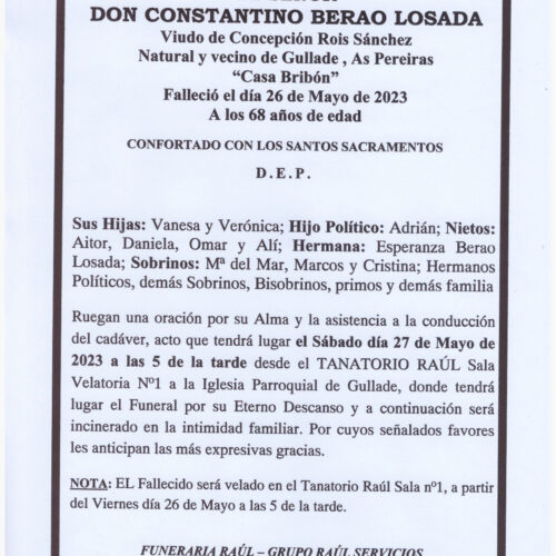 EL SEÑOR DON CONSTANTINO BERAO LOSADA