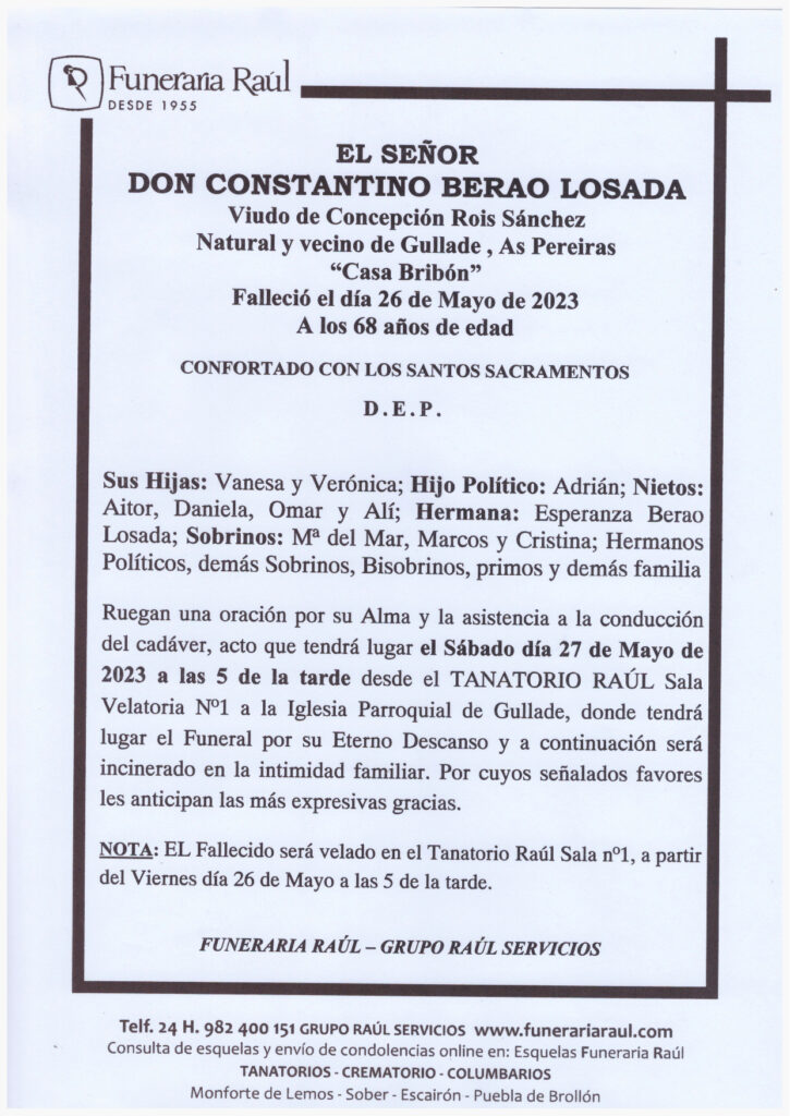 EL SEÑOR DON CONSTANTINO BERAO LOSADA