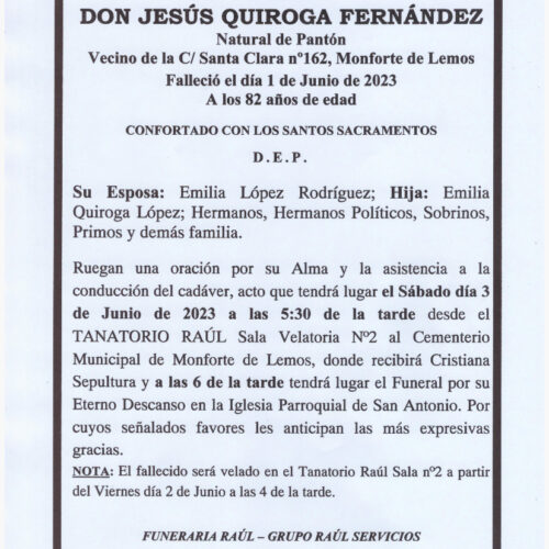 EL SEÑOR DON JESUS QUIROGA FERNANDEZ