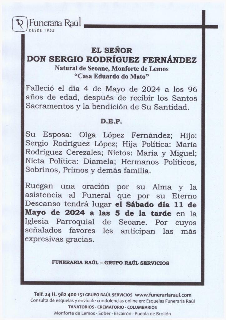 EL SEÑOR DON SERGIO RODRIGUEZ FERNANDEZ