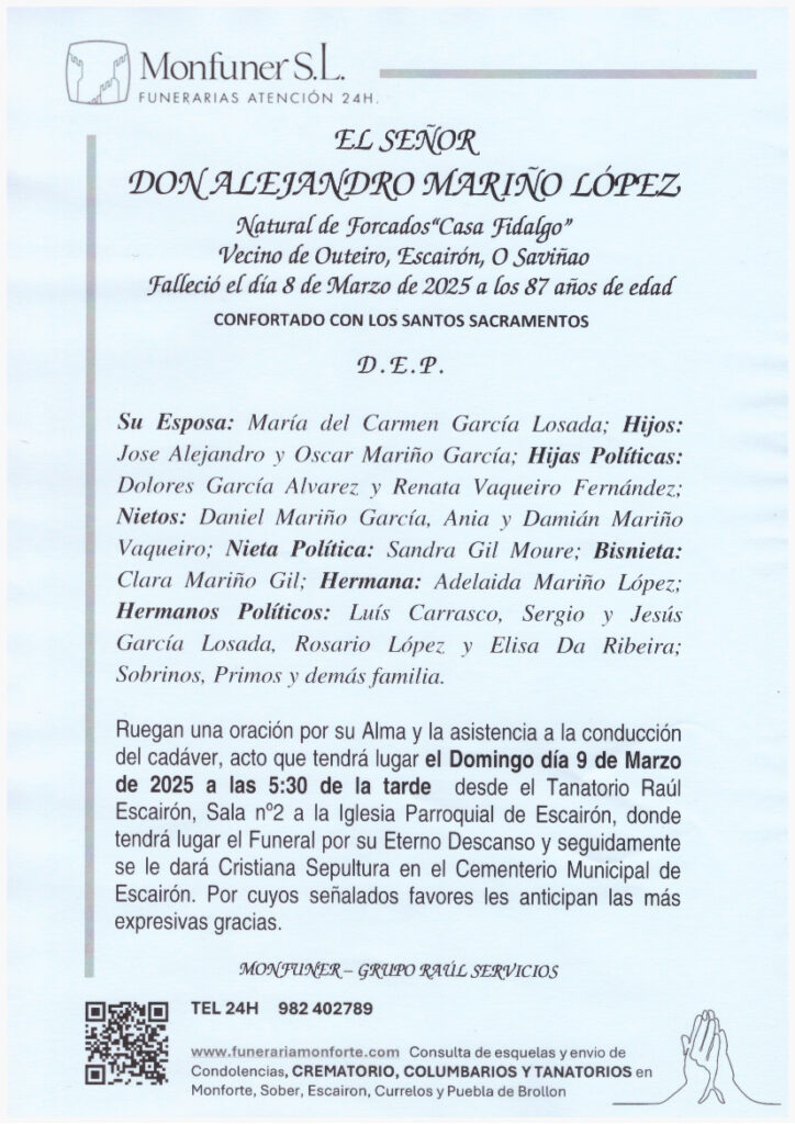 EL SEÑOR DON ALEJANDRO MARIÑO LOPEZ