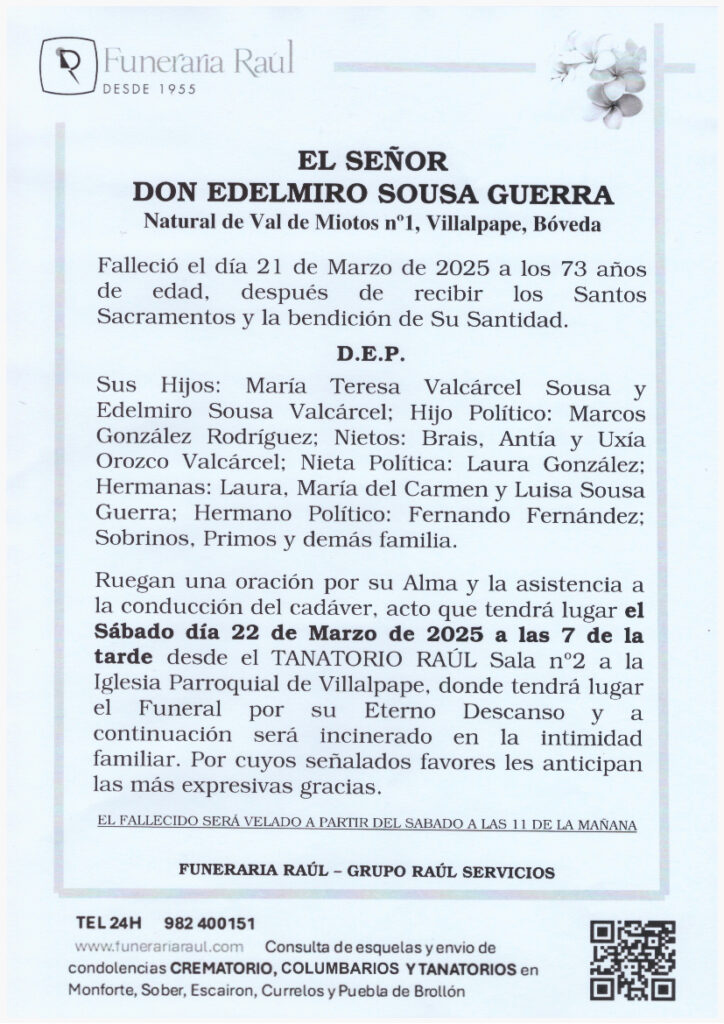 EL SEÑOR DON EDELMIRO SOUSA GUERRA