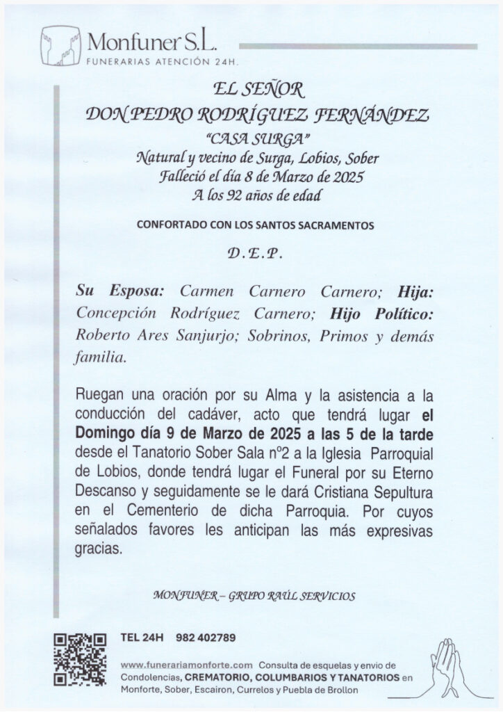 EL SEÑOR DON PEDRO RODRIGUEZ FERNANDEZ
