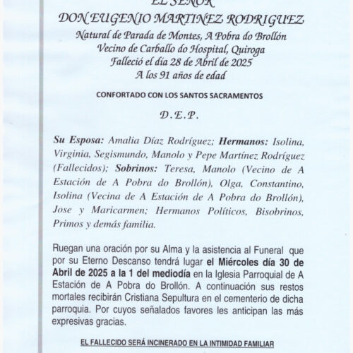EL SEÑOR DON EUGENIO MARTINEZ RODRIGUEZ
