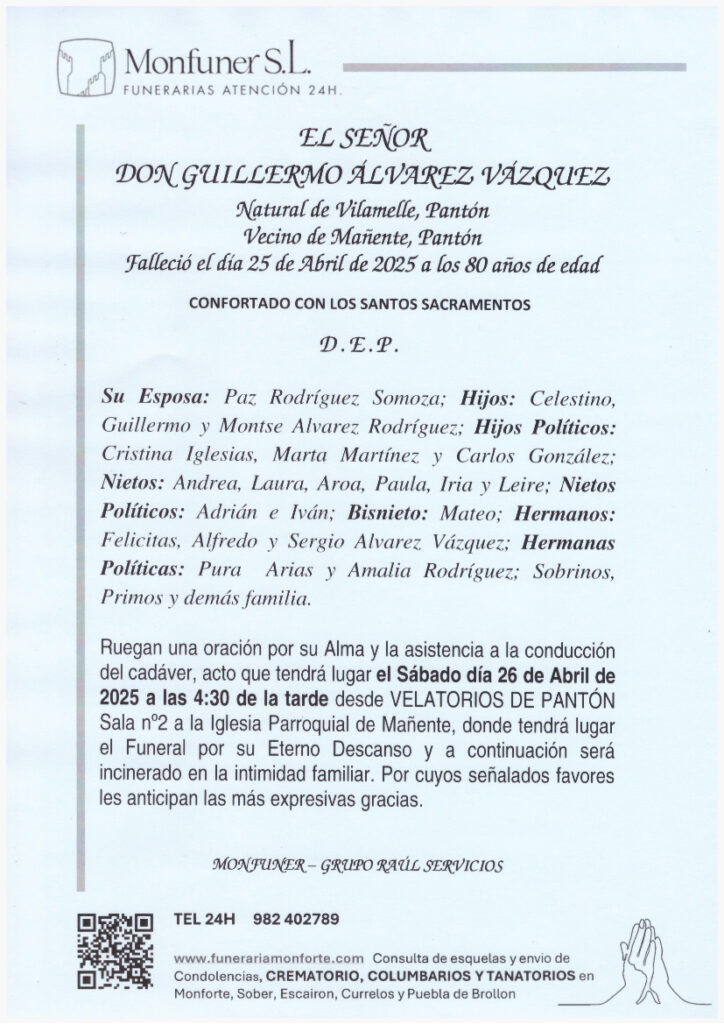 EL SEÑOR DON GUILLERMO ÁLVAREZ VÁZQUEZ