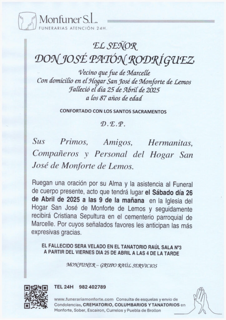 EL SEÑOR DON JOSÉ PATÓN RODRÍGUEZ
