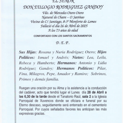 EL SEÑOR DON EULOGIO RODRIGUEZ GANDOY