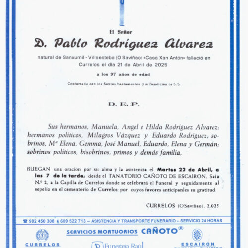 EL SEÑOR PABLO RODRÍGUEZ ALVAREZ