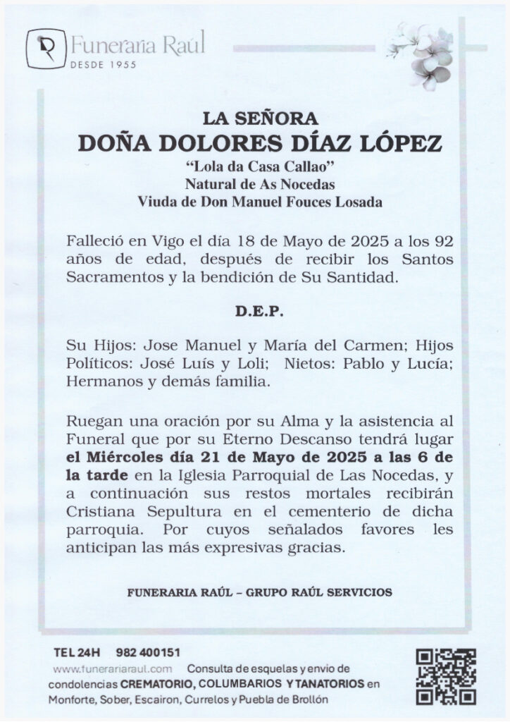 LA SEÑORA DOÑA DOLORES DIAZ LOPEZ