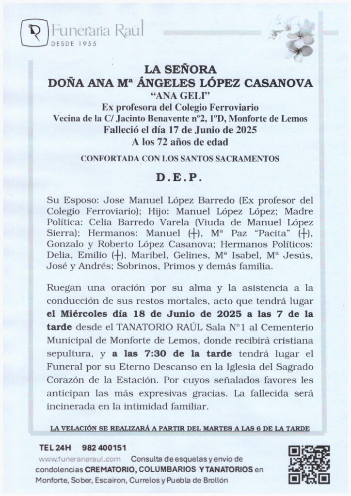 LA SEÑORA DOÑA ANA Mª ANGELES LOPEZ CASANOVA