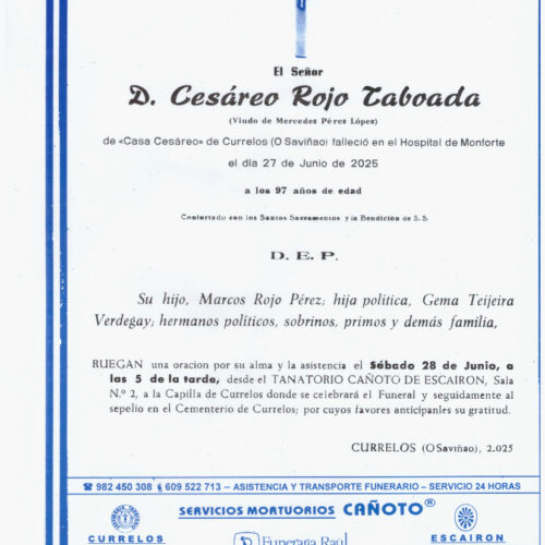 EL SEÑOR DON CESAREO ROJO TABOADA