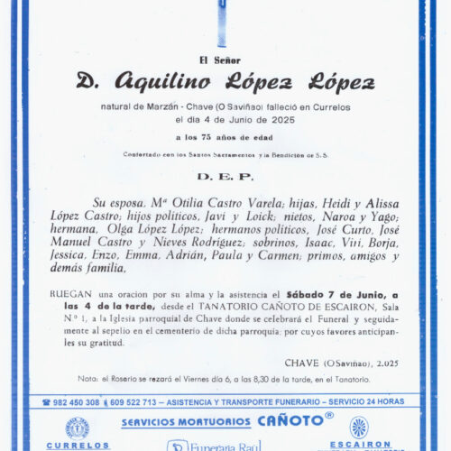 EL SEÑOR DON AQUILINO LOPEZ LOPEZ