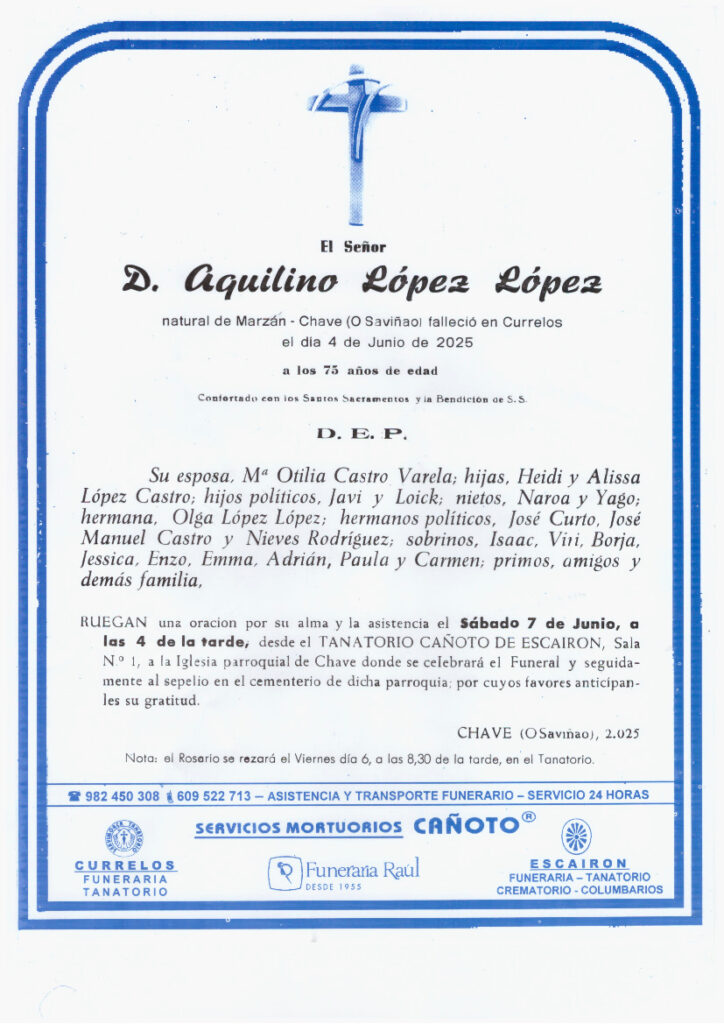 EL SEÑOR DON AQUILINO LOPEZ LOPEZ