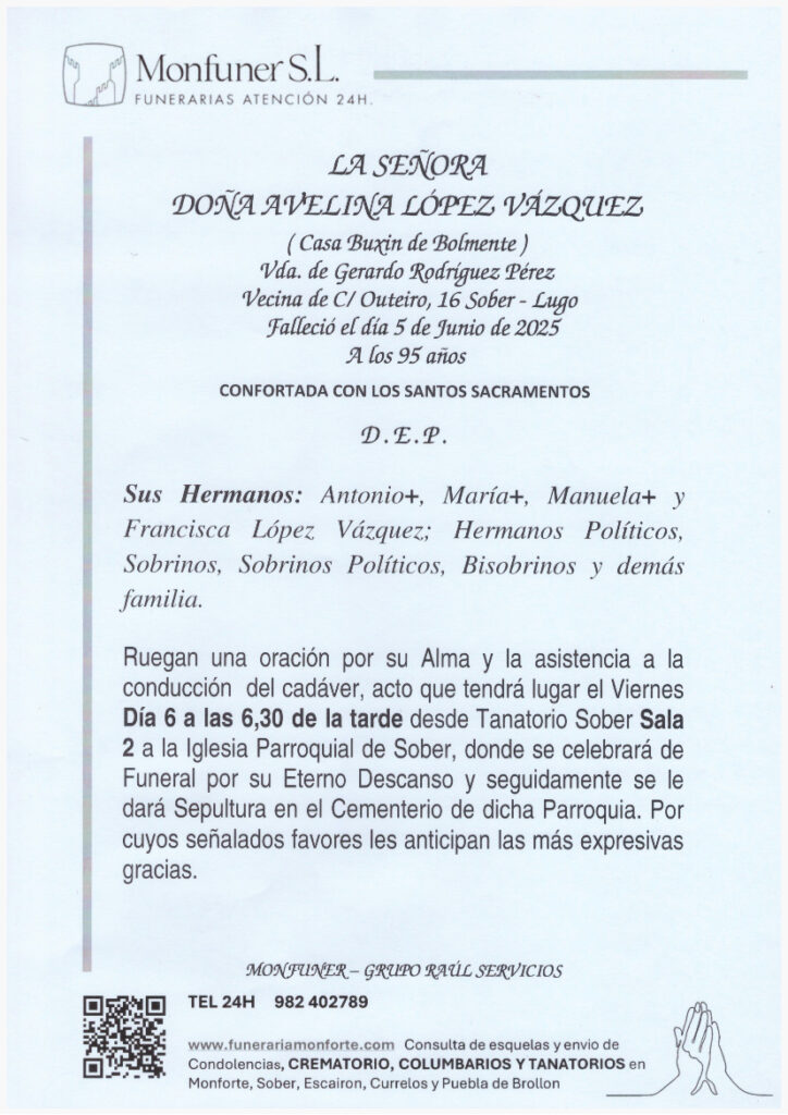 LA SEÑORA DOÑA AVELINA LOPEZ VAZQUEZ
