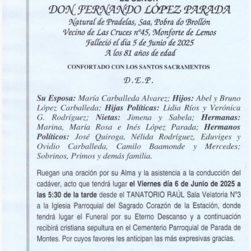 EL SEÑOR DON FERNANDO LOPEZ PARADA