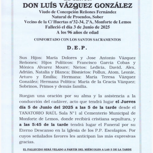 EL SEÑOR DON LUIS VAZQUEZ GONZALEZ