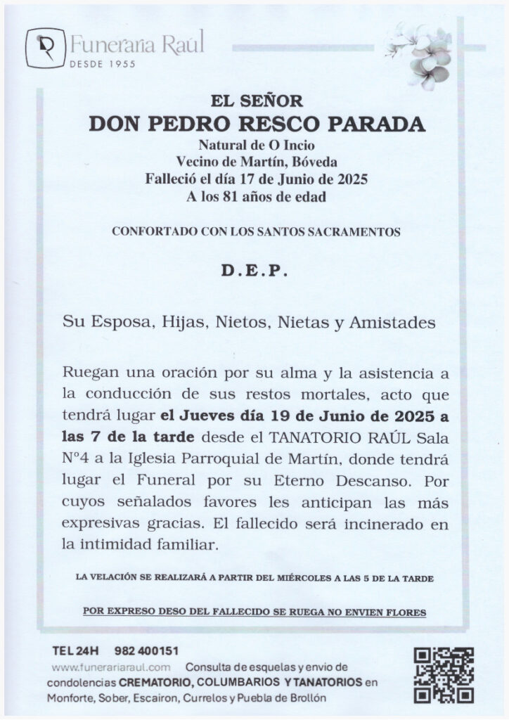 EL SEÑOR DON PEDRO RESCO PARADA