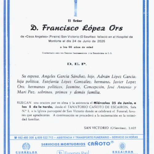 EL SEÑOR DON FRANCISCO LÓPEZ ORS