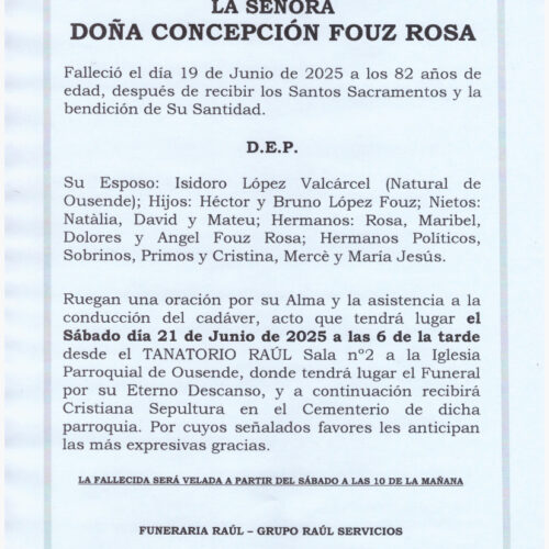 LA SEÑORA DOÑA CONCEPCION FOUZ ROSA
