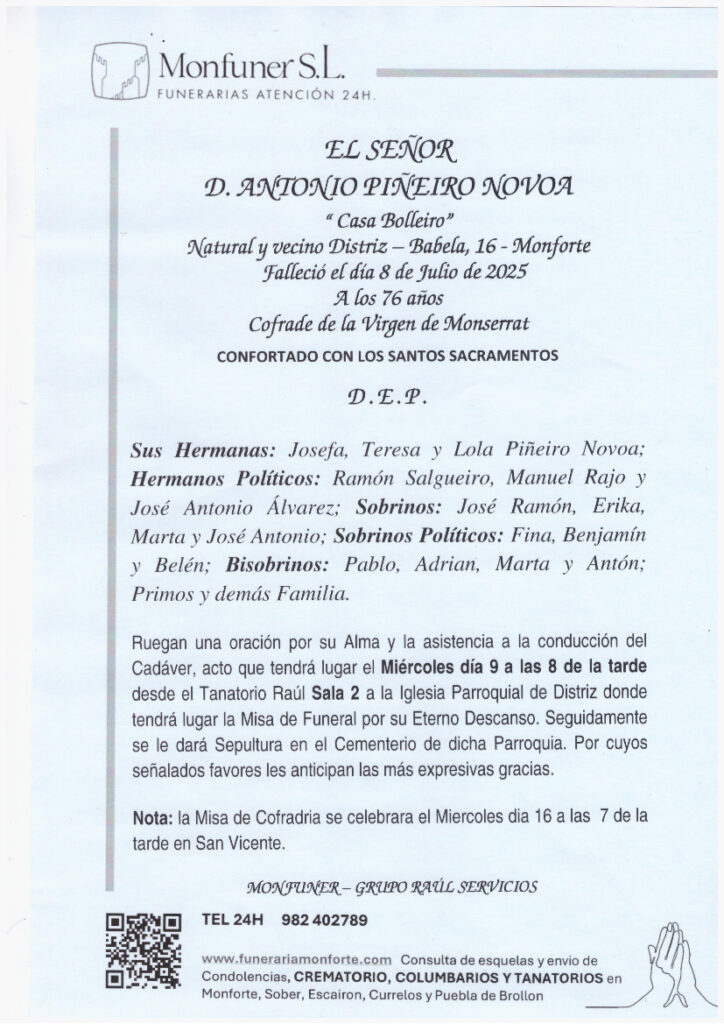 EL SEÑOR DON ANTONIO PIÑERIRO NOVOA