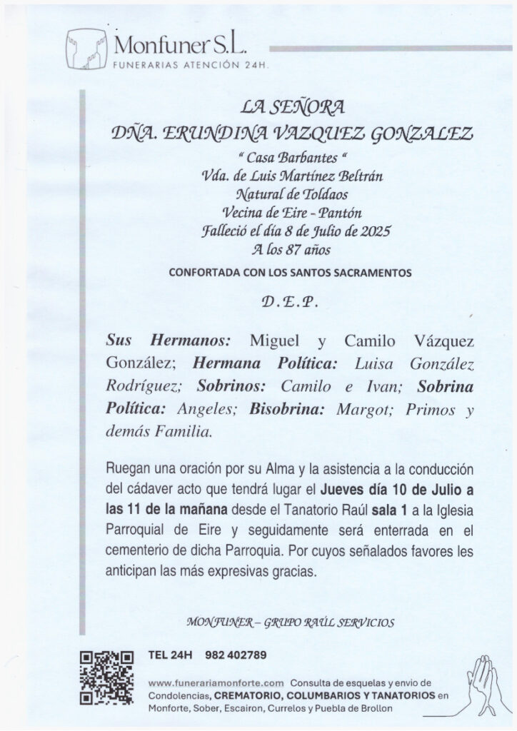 LA SEÑORA DOÑA ERUNDINA VAZQUEZ GONZALEZ