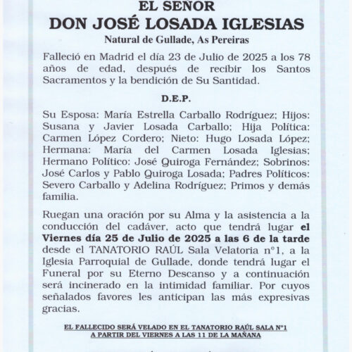 EL SEÑOR DON JOSÉ LOSADA IGLESIAS