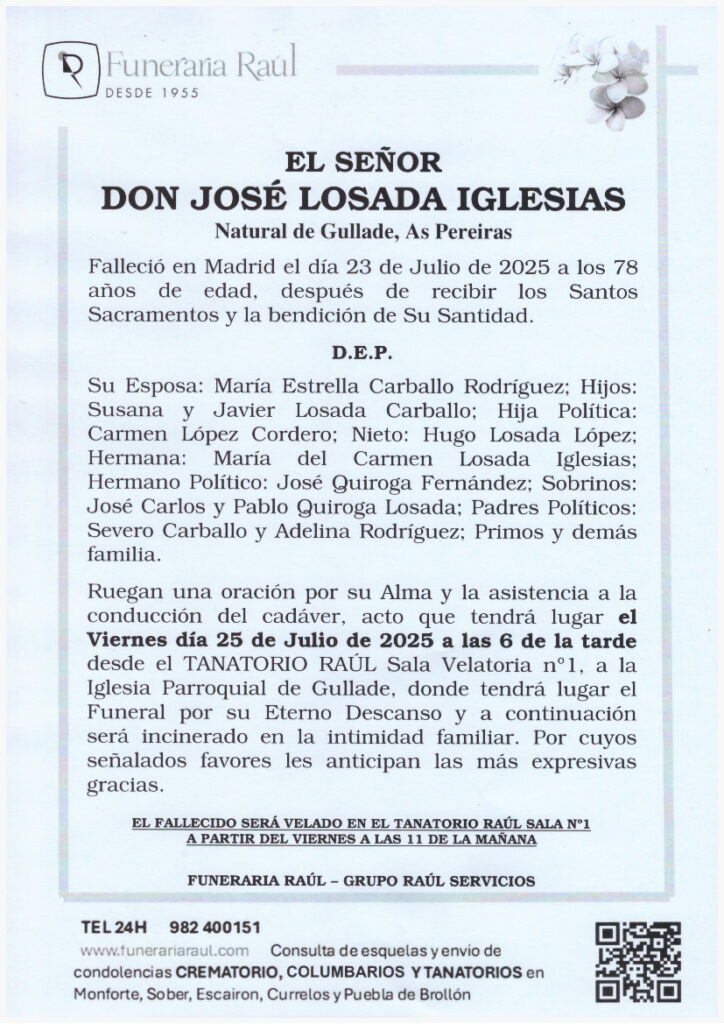 EL SEÑOR DON JOSÉ LOSADA IGLESIAS
