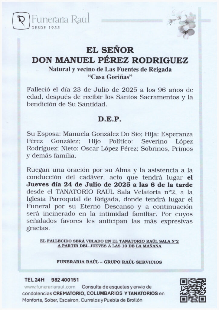EL SEÑOR DON MANUEL PEREZ RODRIGUEZ