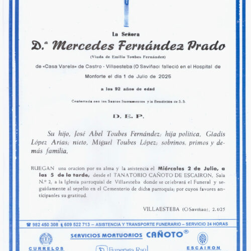 LA SEÑORA DOÑA MERCEDES FERNANDEZ PRADO