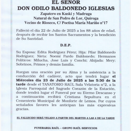 EL SEÑOR DON ODILO BALDONEDO IGLESIAS