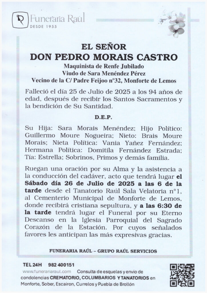 EL SEÑOR DON PEDRO MORAIS CASTRO