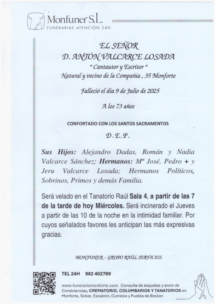 EL SEÑOR DON ANTÓN VALCARCE LOSADA
