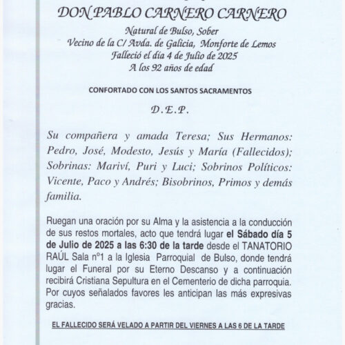 EL SEÑOR DON PABLO CARNERO CARNERO