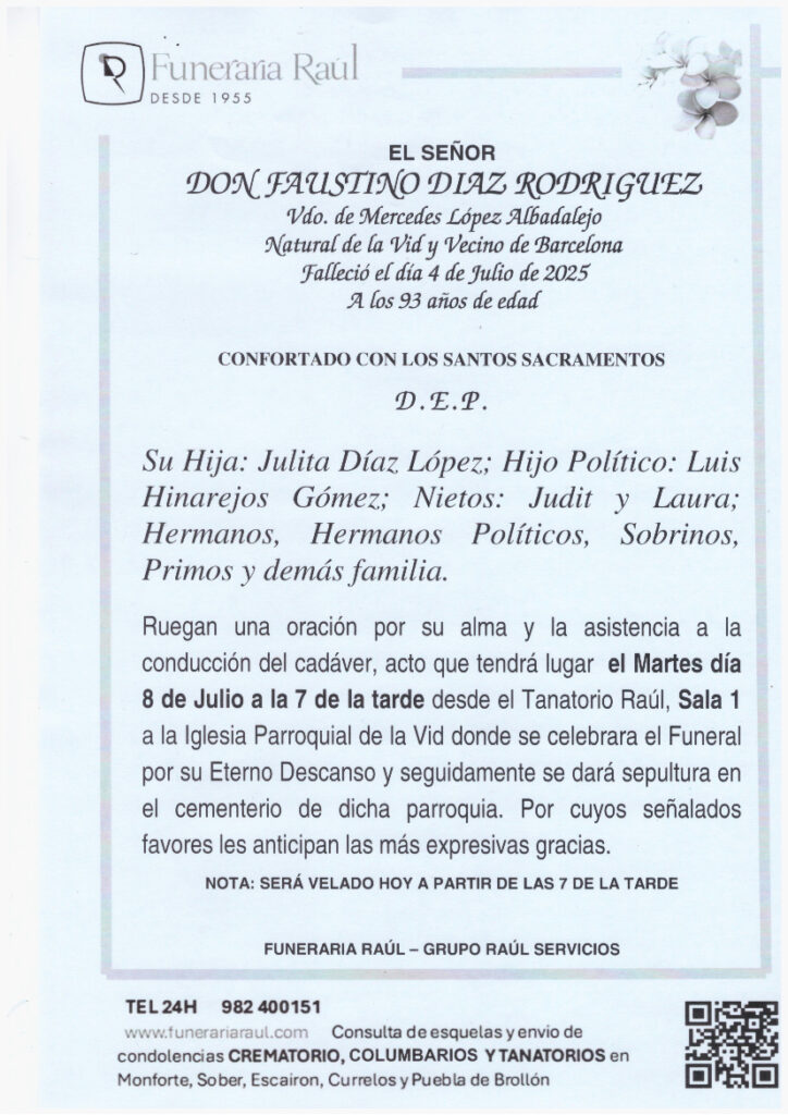 EL SEÑOR DON FAUSTINO DIAZ RODRIGUEZ