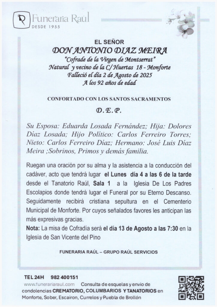 EL SEÑOR DON ANTONIO DIAZ MEIRA