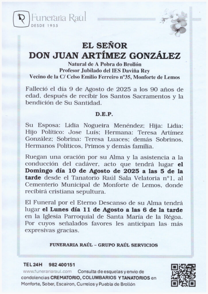 EL SEÑOR DON JUAN ARTÍMEZ GONZÁLEZ