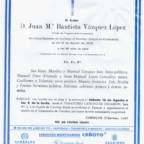 EL SEÑOR DON JUAN Mª BAUTISTA VAZQUEZ LOPEZ