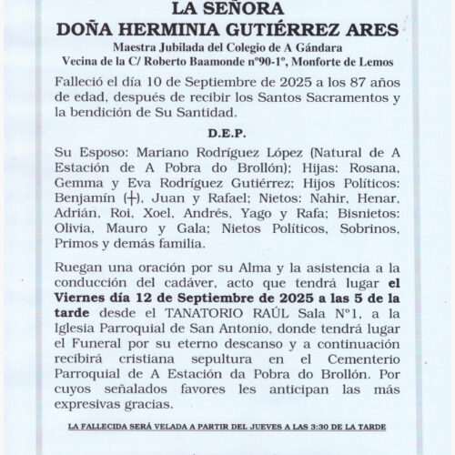 LA SEÑORA DOÑA HERMINIA GUTIERREZ ARES