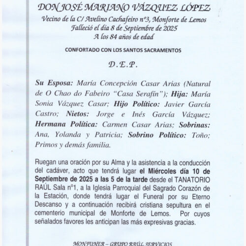 EL SEÑOR DON JOSÉ MARIANO VÁZQUEZ LÓPEZ