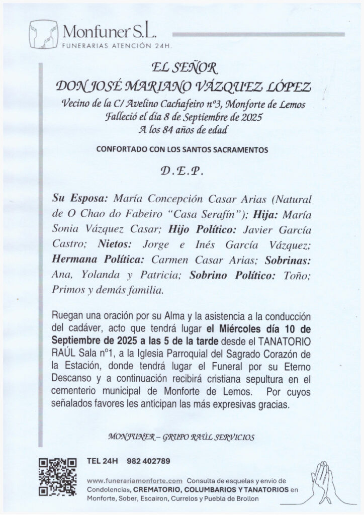 EL SEÑOR DON JOSÉ MARIANO VÁZQUEZ LÓPEZ