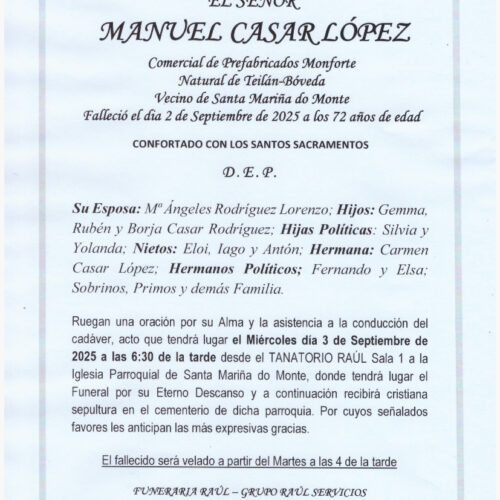 EL SEÑOR MANUEL CASAR LOPEZ
