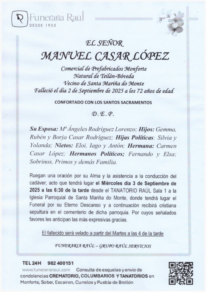 EL SEÑOR MANUEL CASAR LOPEZ