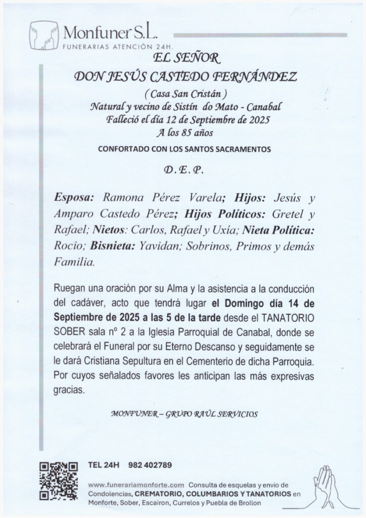EL SEÑOR DON JESÚS CASTEDO FERNÁNDEZ