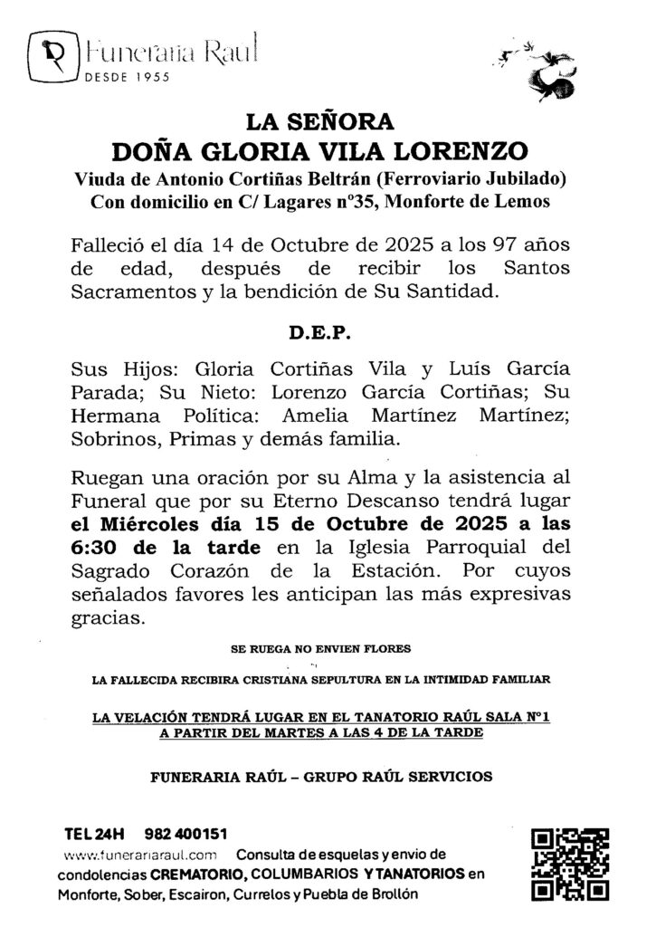 LA SEÑORA DOÑA GLORIA VILA LORENZO