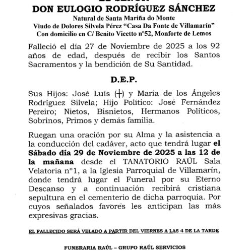 EL SEÑOR DON EULOGIO RODRÍGUEZ SÁNCHEZ