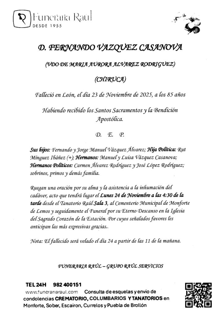 EL SEÑOR DON FERNANDO VAZQUEZ CASANOVA