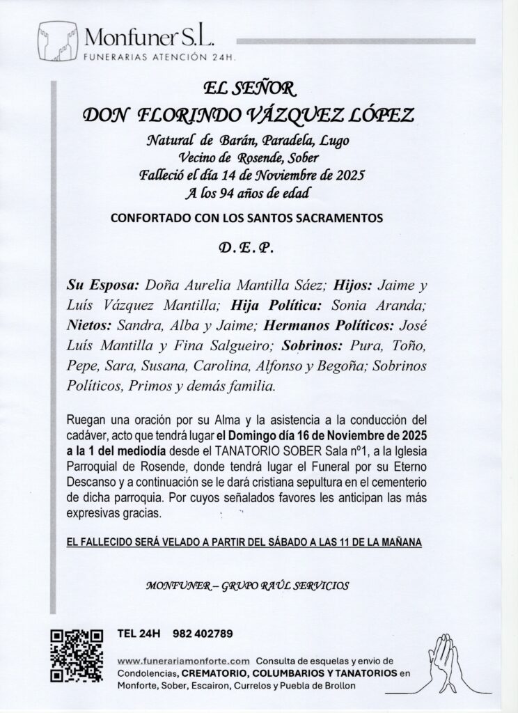 EL SEÑOR DON FLORINDO VÁZQUEZ LÓPEZ